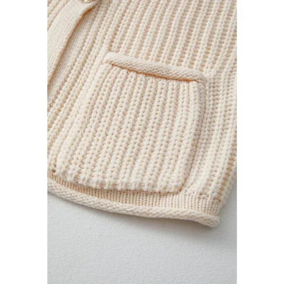 NWT ESME Cream Sleeveless Sweater Knit Vest With Gold Buttons - Picture 8 of 11